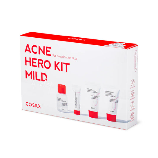 COSRX Collection Acne Hero Trial Kit Mild (Cleanser, Mild, Cream, Moisturizer)