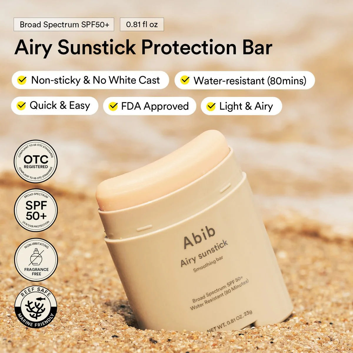 ABIB Airy Sunstick - Smoothing Bar 23g