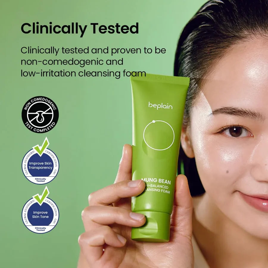BEPLAIN Mung Bean PH Balanced Cleansing Foam (80ml/160ml)
