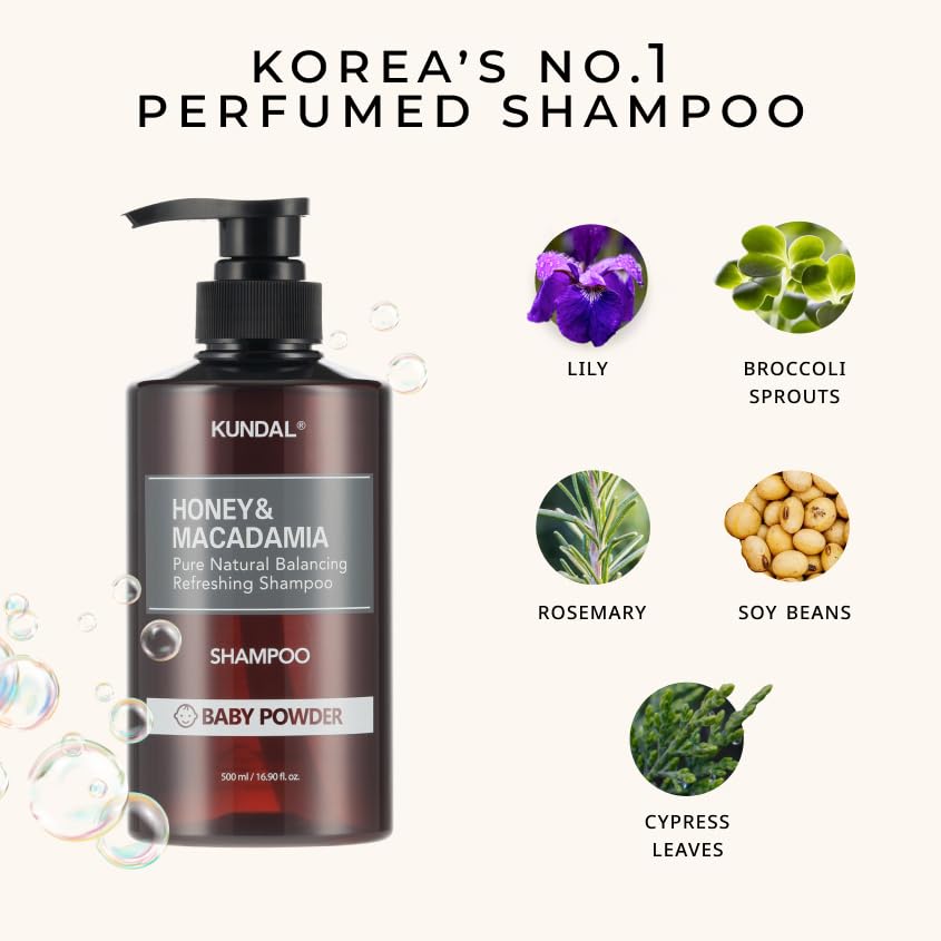 KUNDAL Honey & Macadamia Nature Shampoo 500ml (2 Scents)