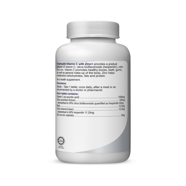 VITAHEALH Vitamin C with Zinc+ 60's
