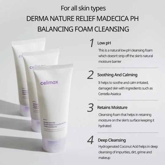 CELIMAX Derma Nature Relief Madecica PH Balancing Foam Cleansing 150ml