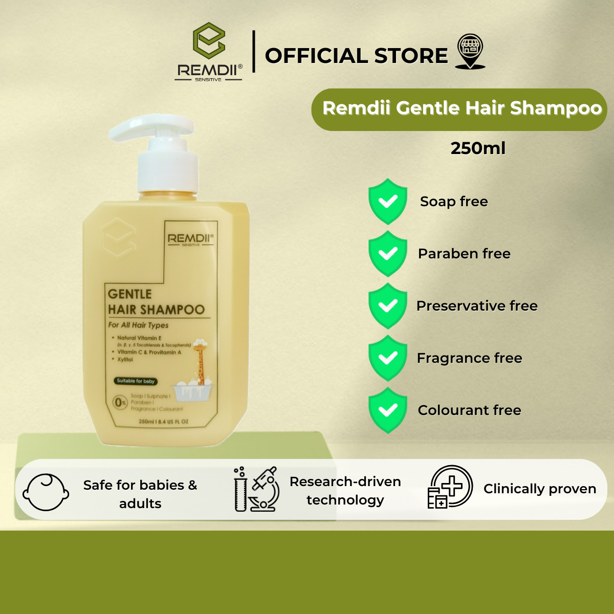 REMDII Gentle Hair Shampoo 250ml