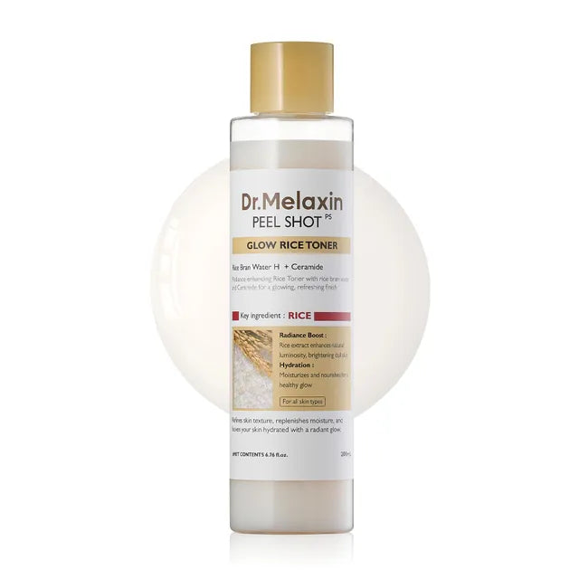 DR.MELAXIN Peel Shot Glow White Rice Toner 200ml