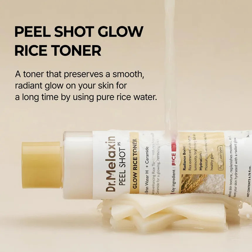 DR.MELAXIN Peel Shot Glow White Rice Toner 200ml