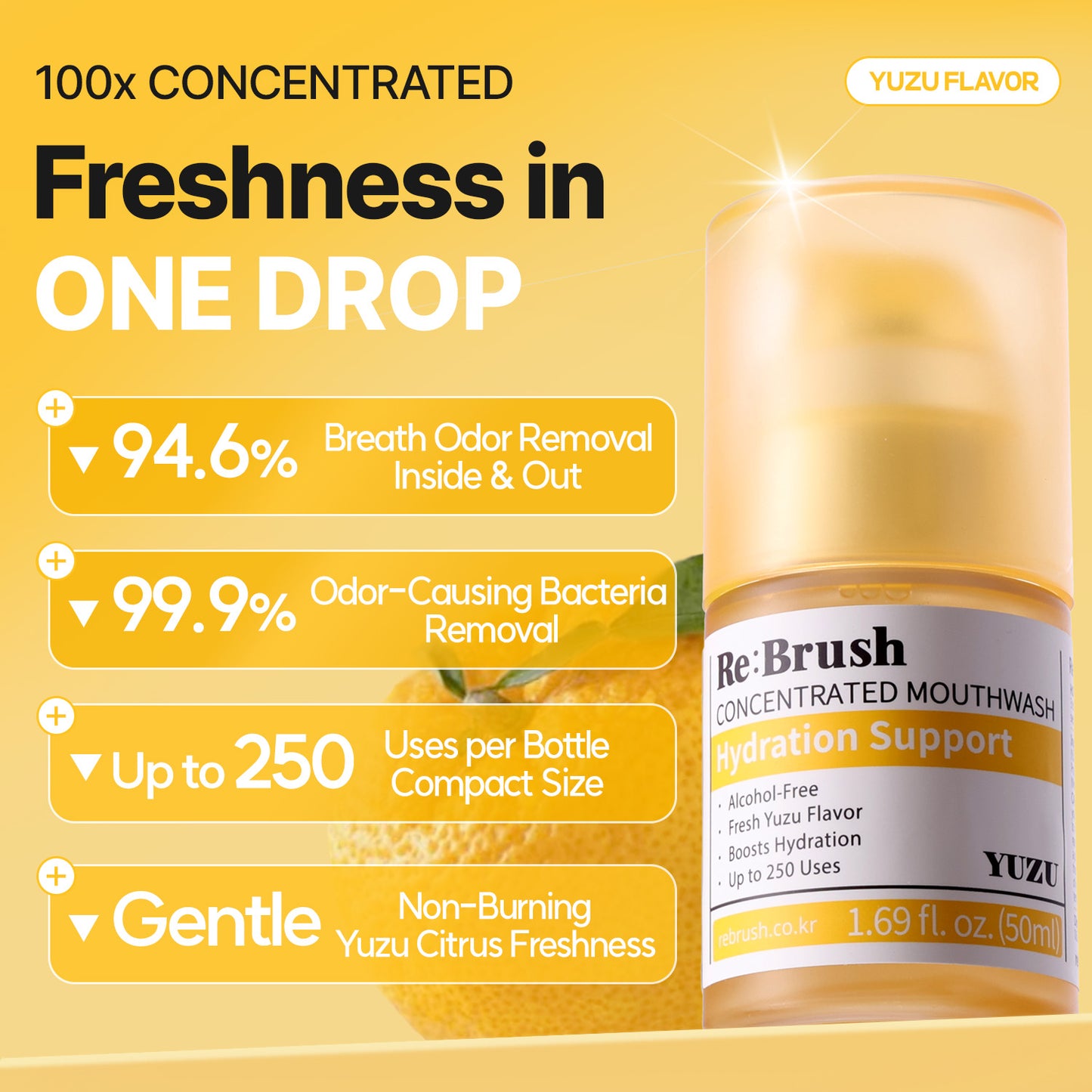 REBRUSH Concentrated Mouthwash - Yuzu, Peach, Clove, Treevera