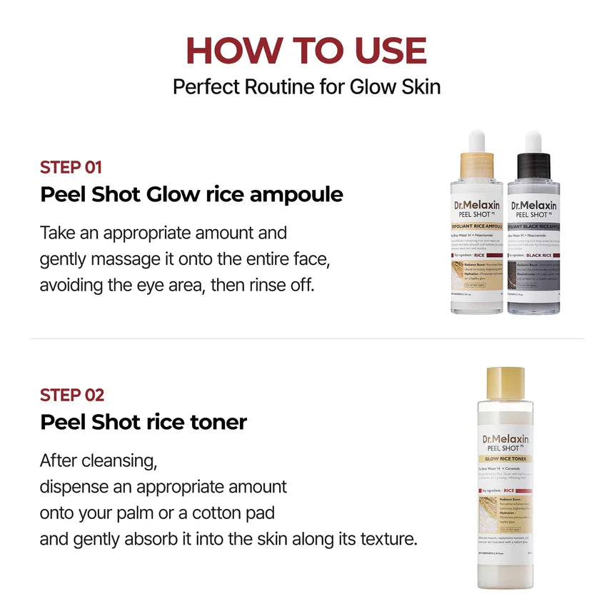 DR.MELAXIN Peel Shot Glow White Rice Toner 200ml