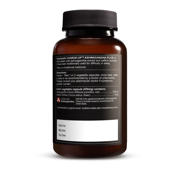 VITAHEALTH Charge-Up Ashwagandha Plus (30's/60's)