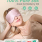Eyeshade Silk Eye Mask with Carrying Pouch Bag + Earplugs Travel Set