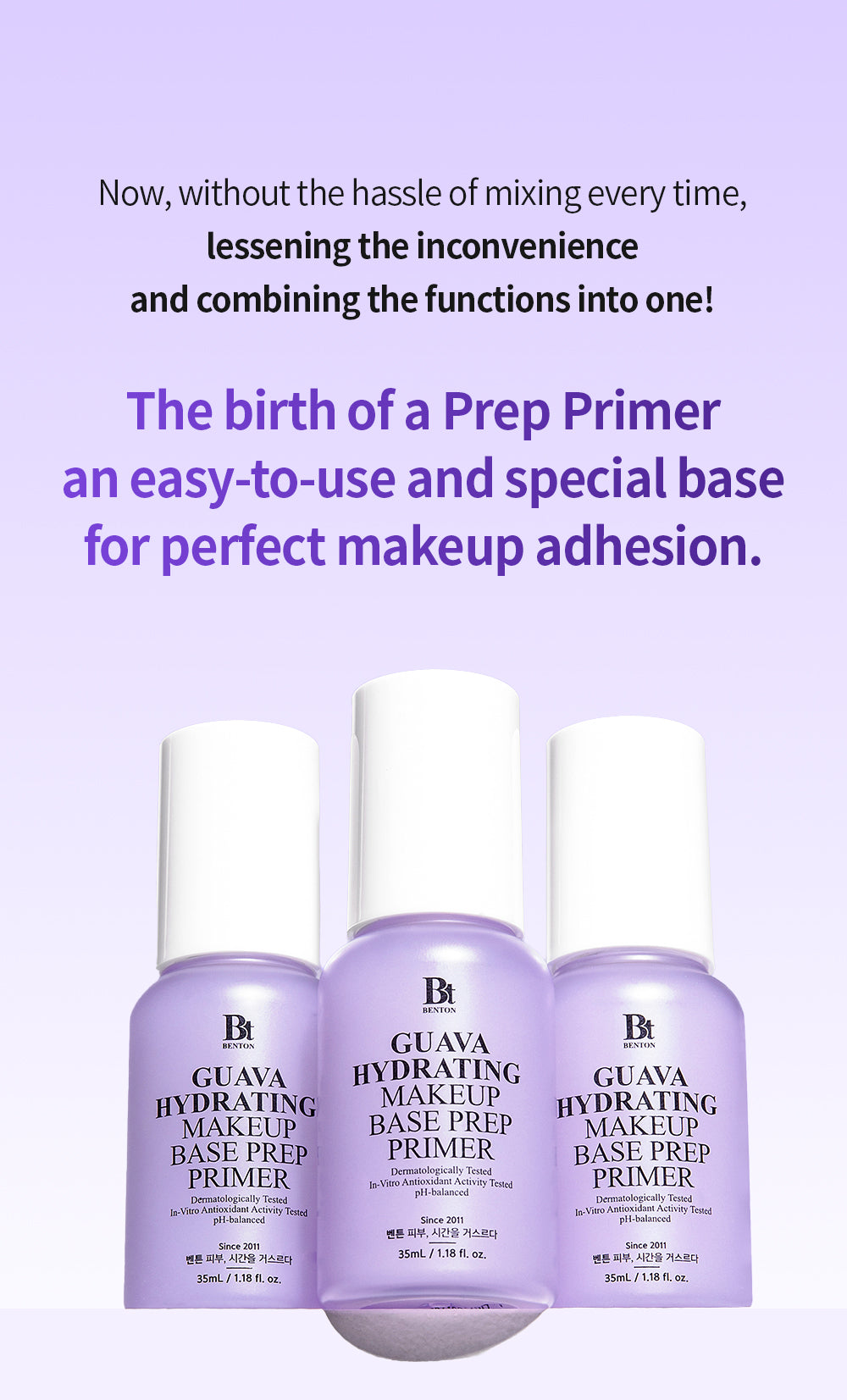 BENTON Guava Hydrating Make Up Base Prep Primer 30ml