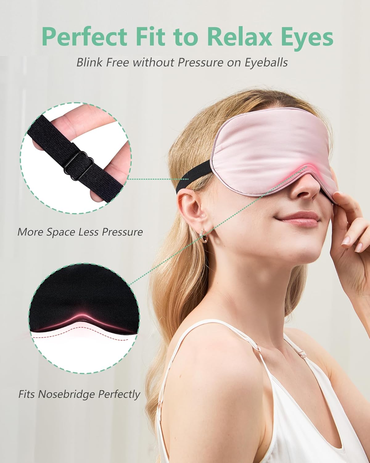 Eyeshade Silk Eye Mask with Carrying Pouch Bag + Earplugs Travel Set