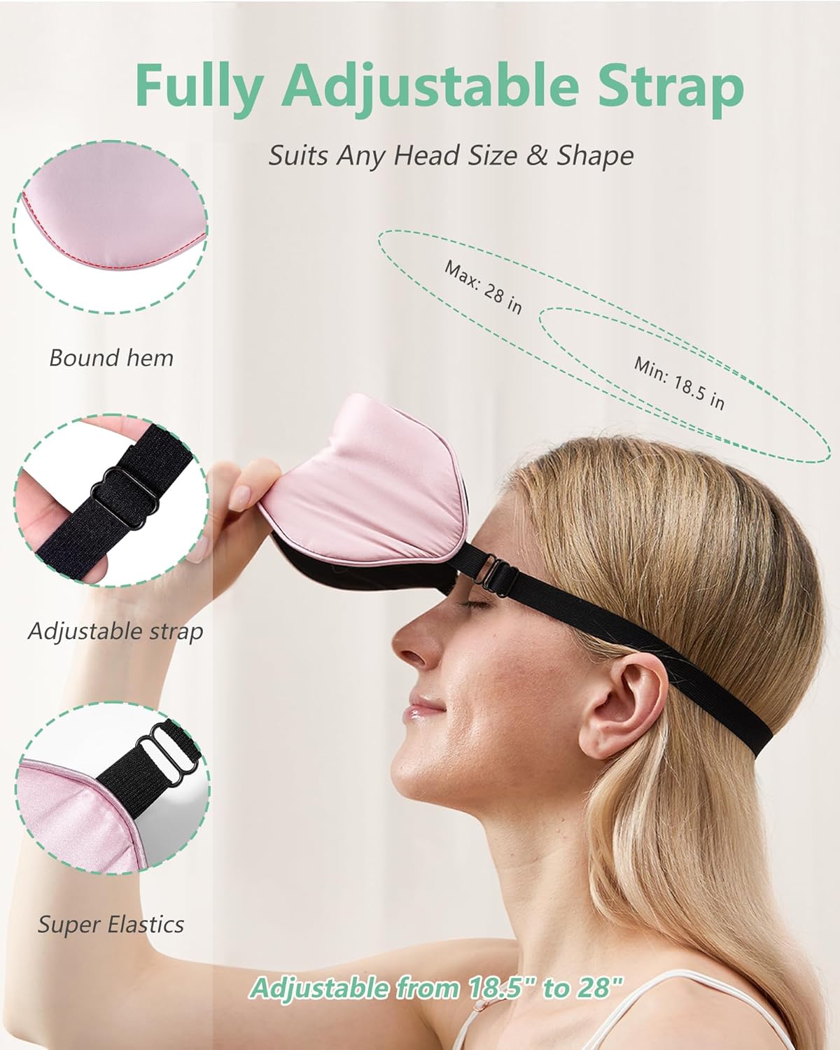 Eyeshade Silk Eye Mask with Carrying Pouch Bag + Earplugs Travel Set