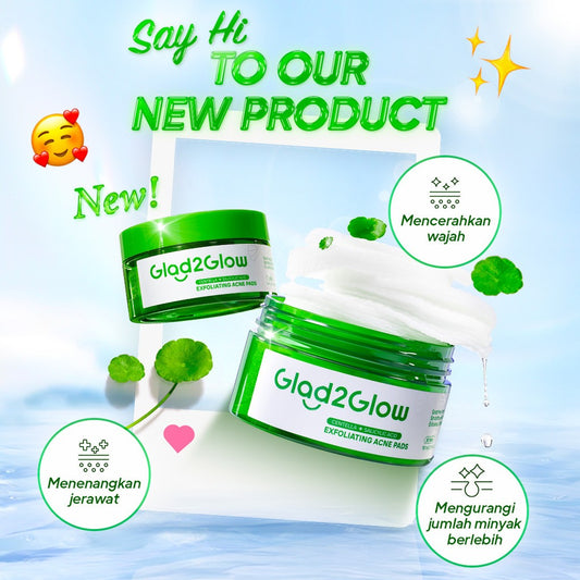 GLAD2GLOW Centella + Salicylic Acid Exfoliating Acne Pads