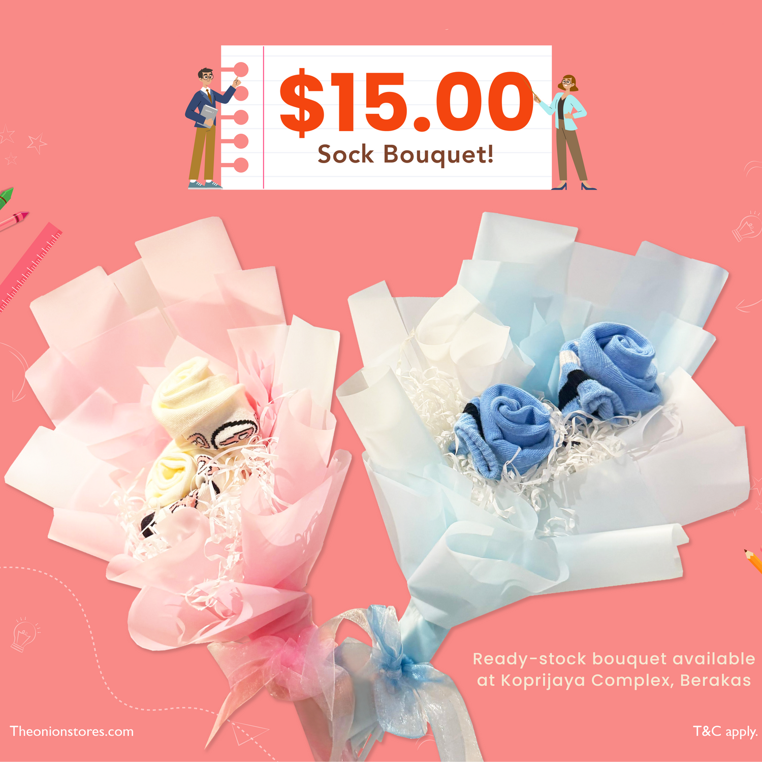 $15 instock sock bouquet