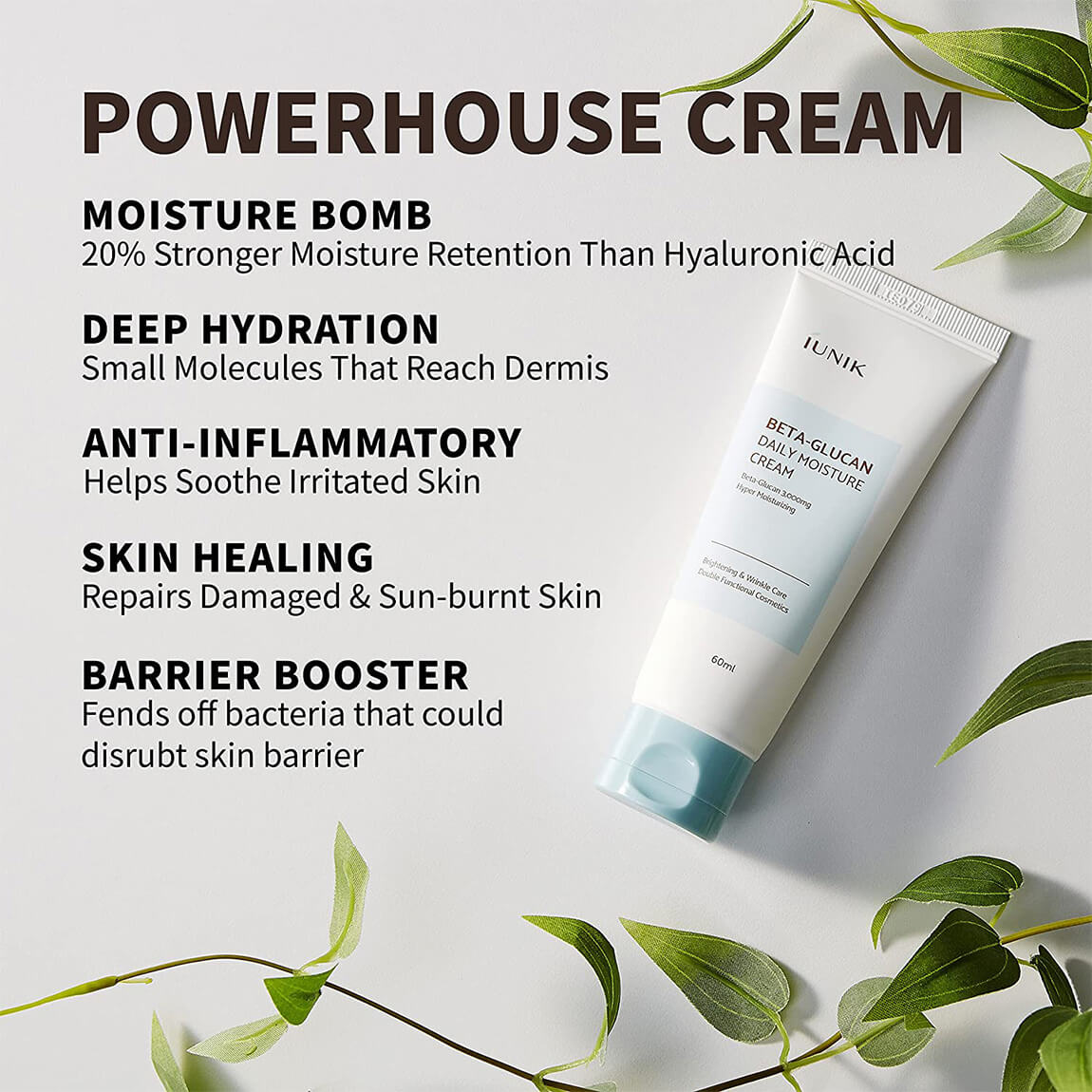 IUNIK Beta-Glucan Daily Moisture Cream (15ml/60ml)