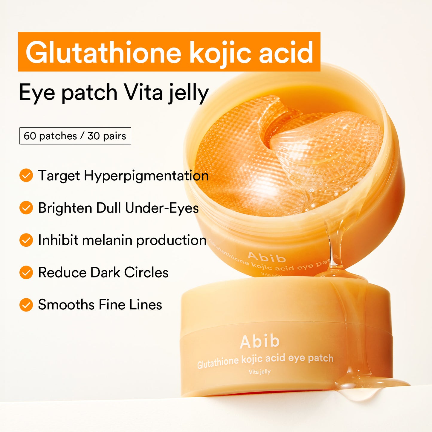ABIB Glutathione Kojic Acid Eye Patch Vita Jelly 60EA