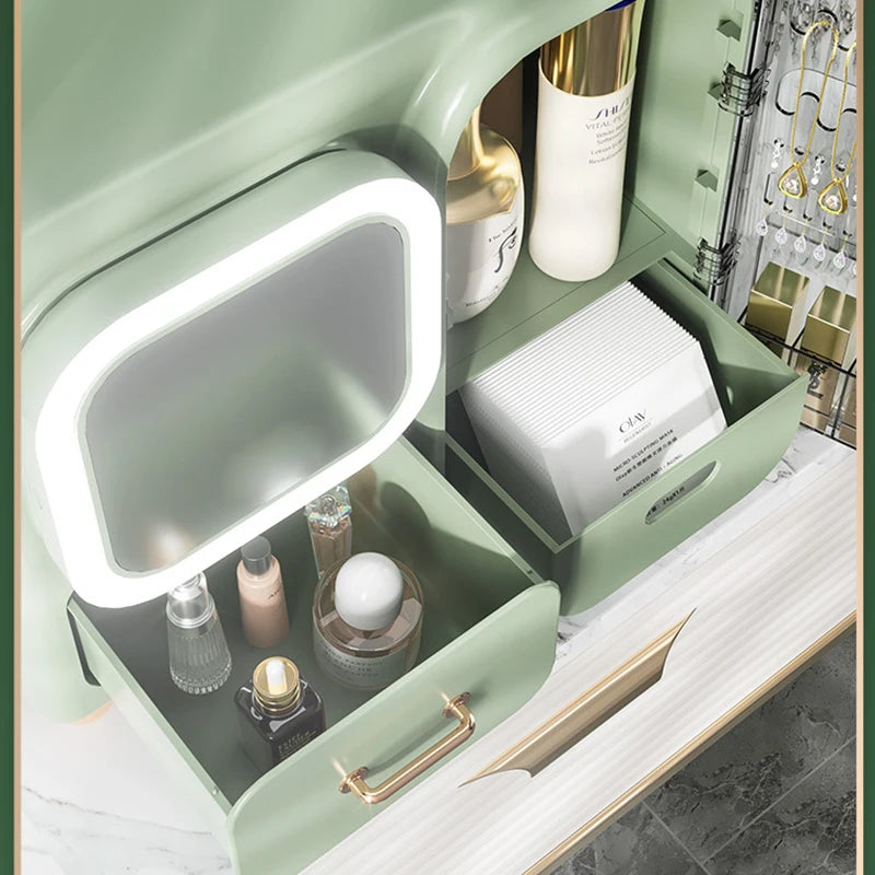 Cosmetic Organizer with LED Light Mirror (2 Colors)