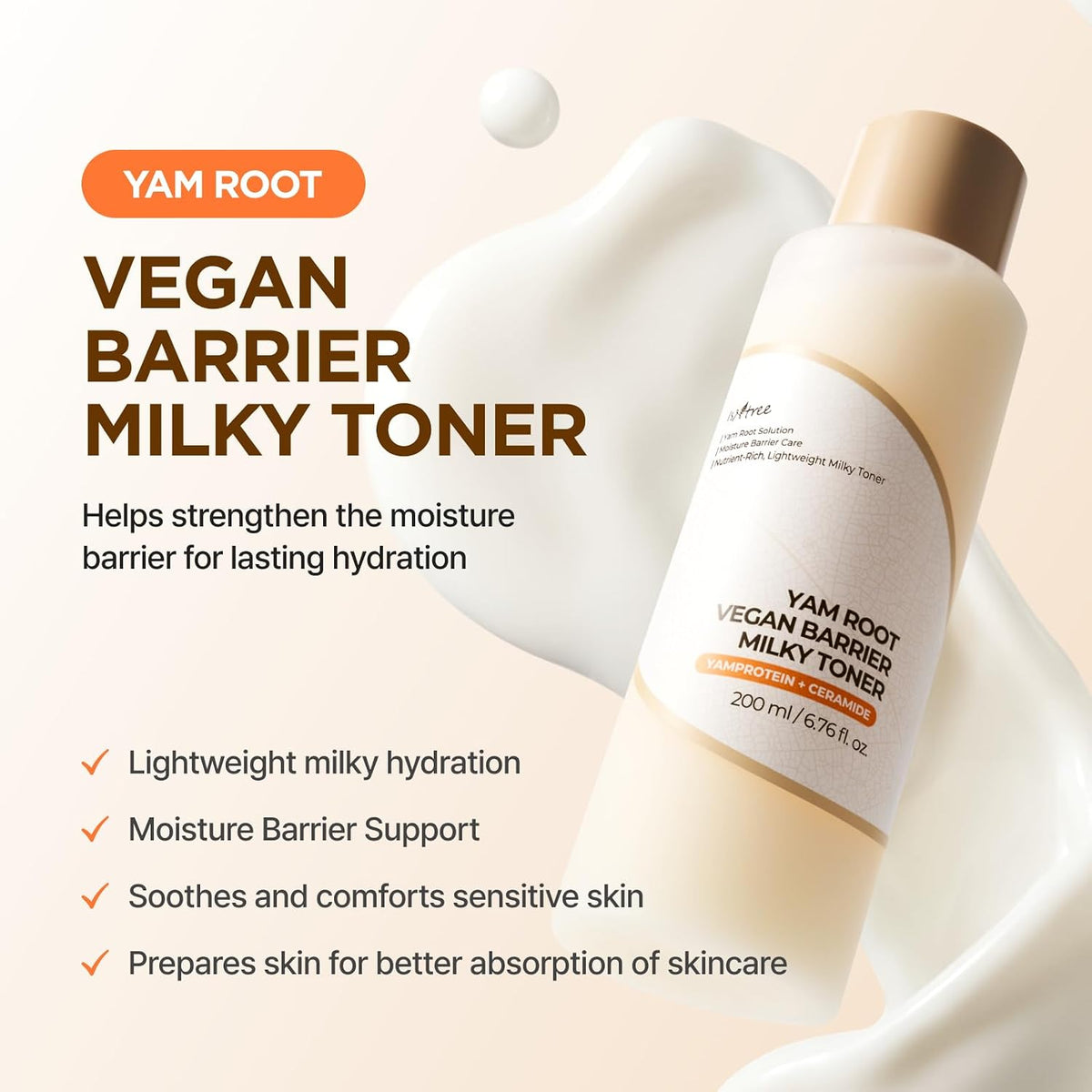ISNTREE Yam Root Vegan Barrier Milky Toner 200ml