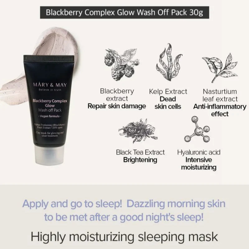 MARY & MAY Blackberry Complex Glow Wash Off Pack