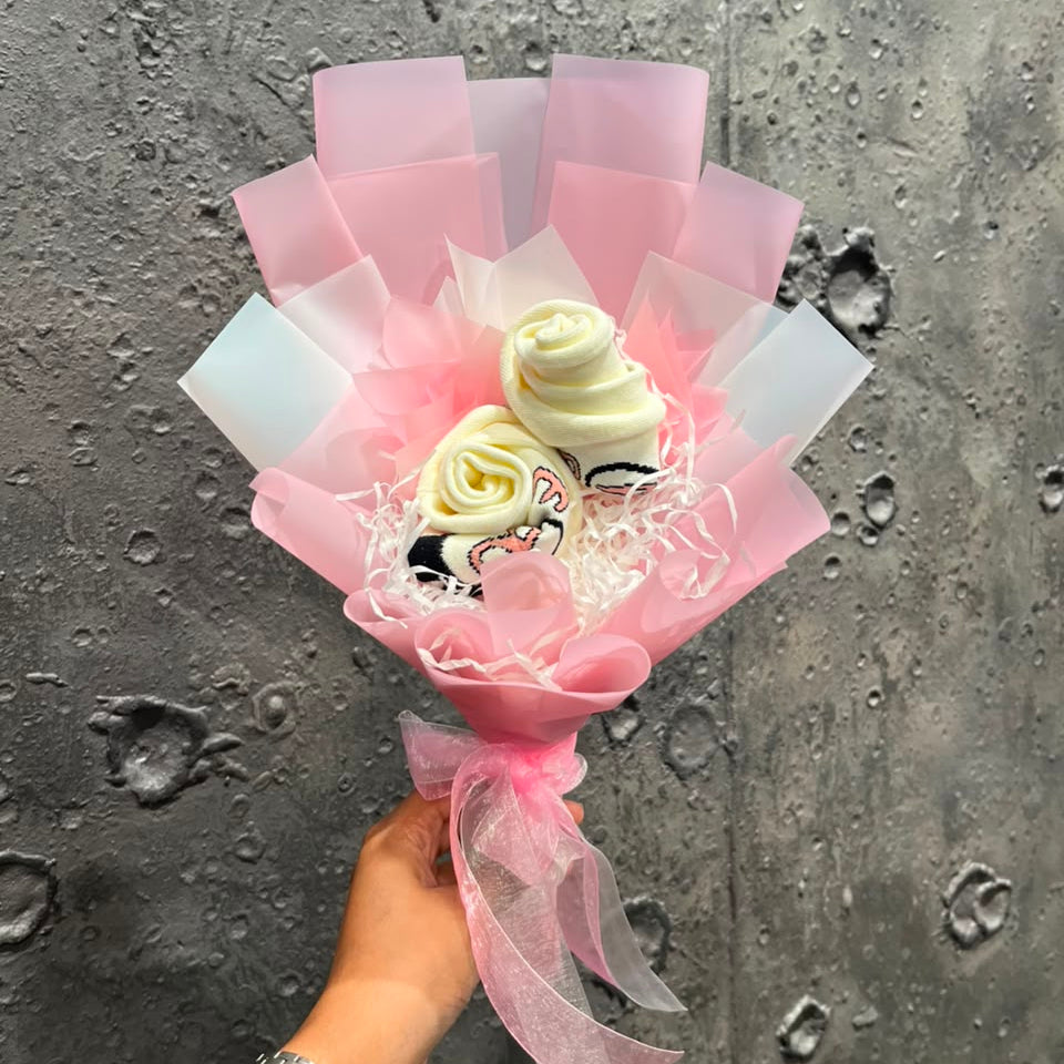 PINKminisockbouquet