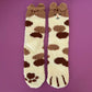 Fuzzy Cat Paw Fleece Socks with Ears