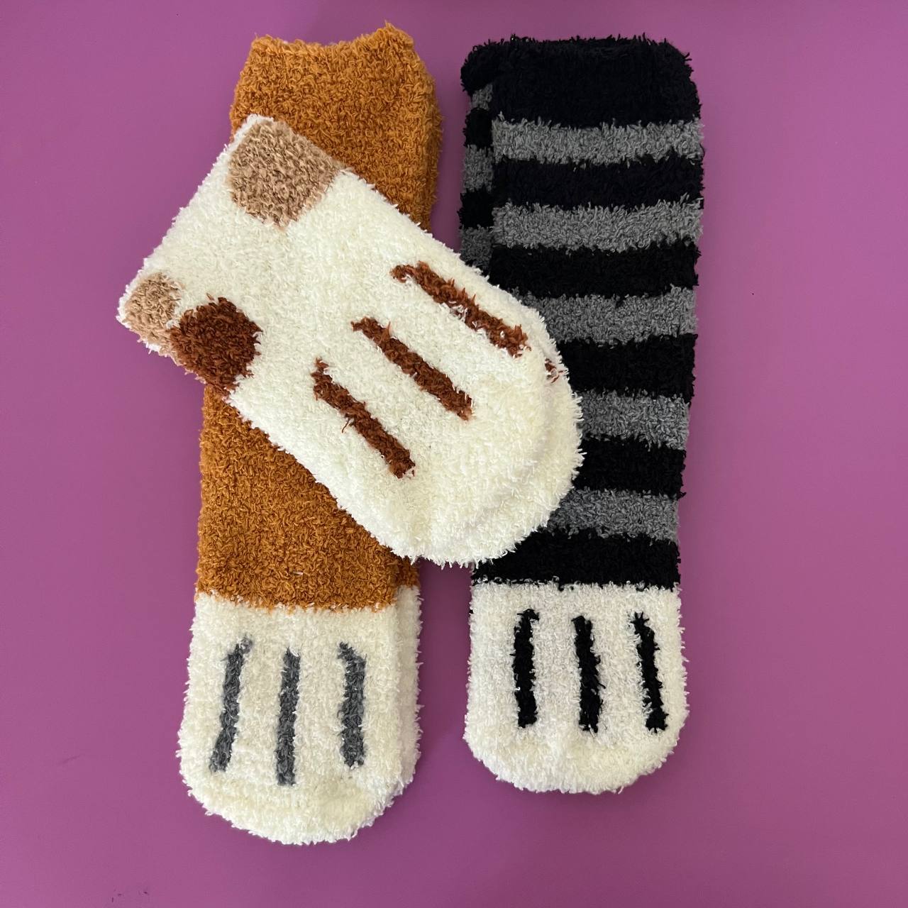 Brown Cat Paws Adult Socks