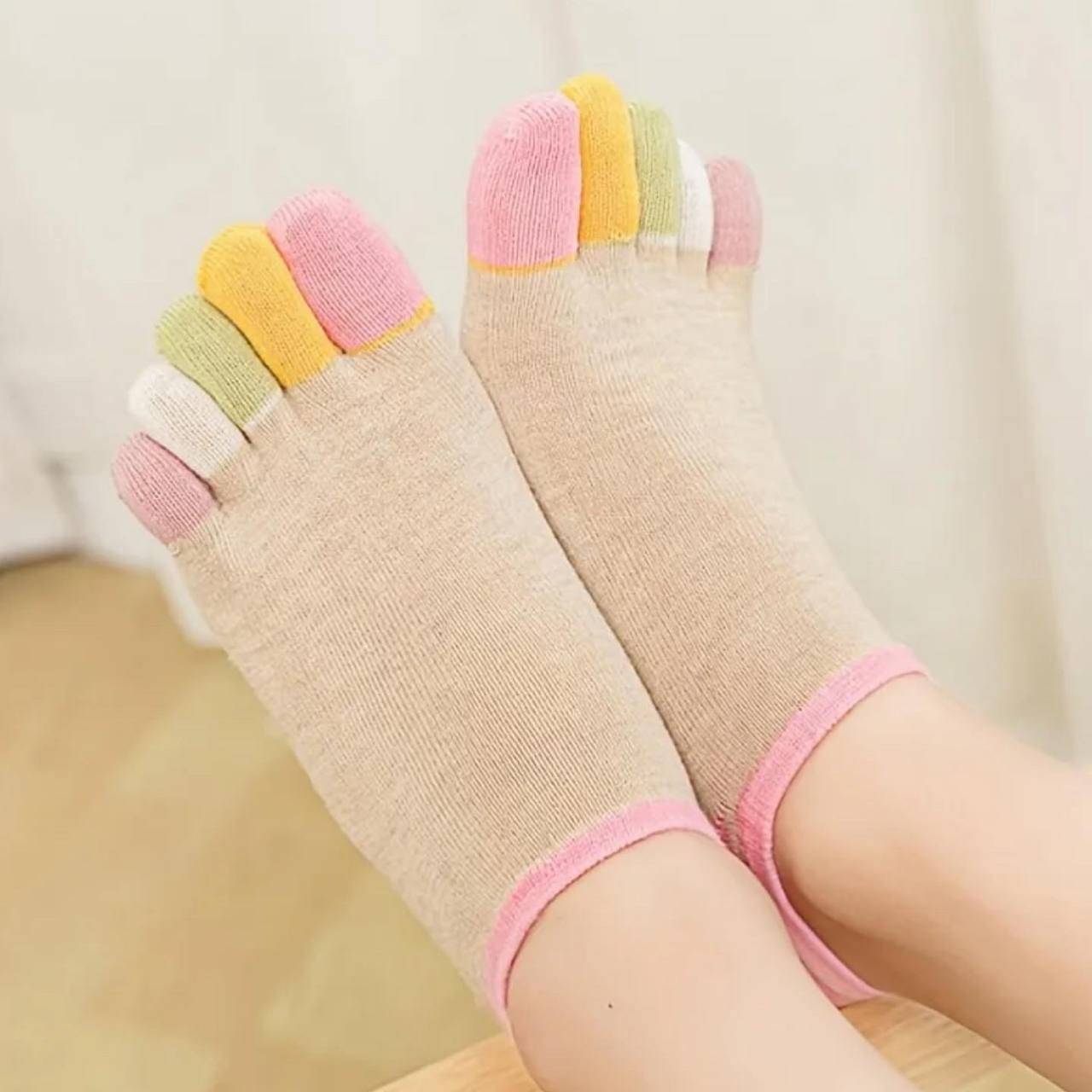 Plain T - Ladies Toe Coloured Socks