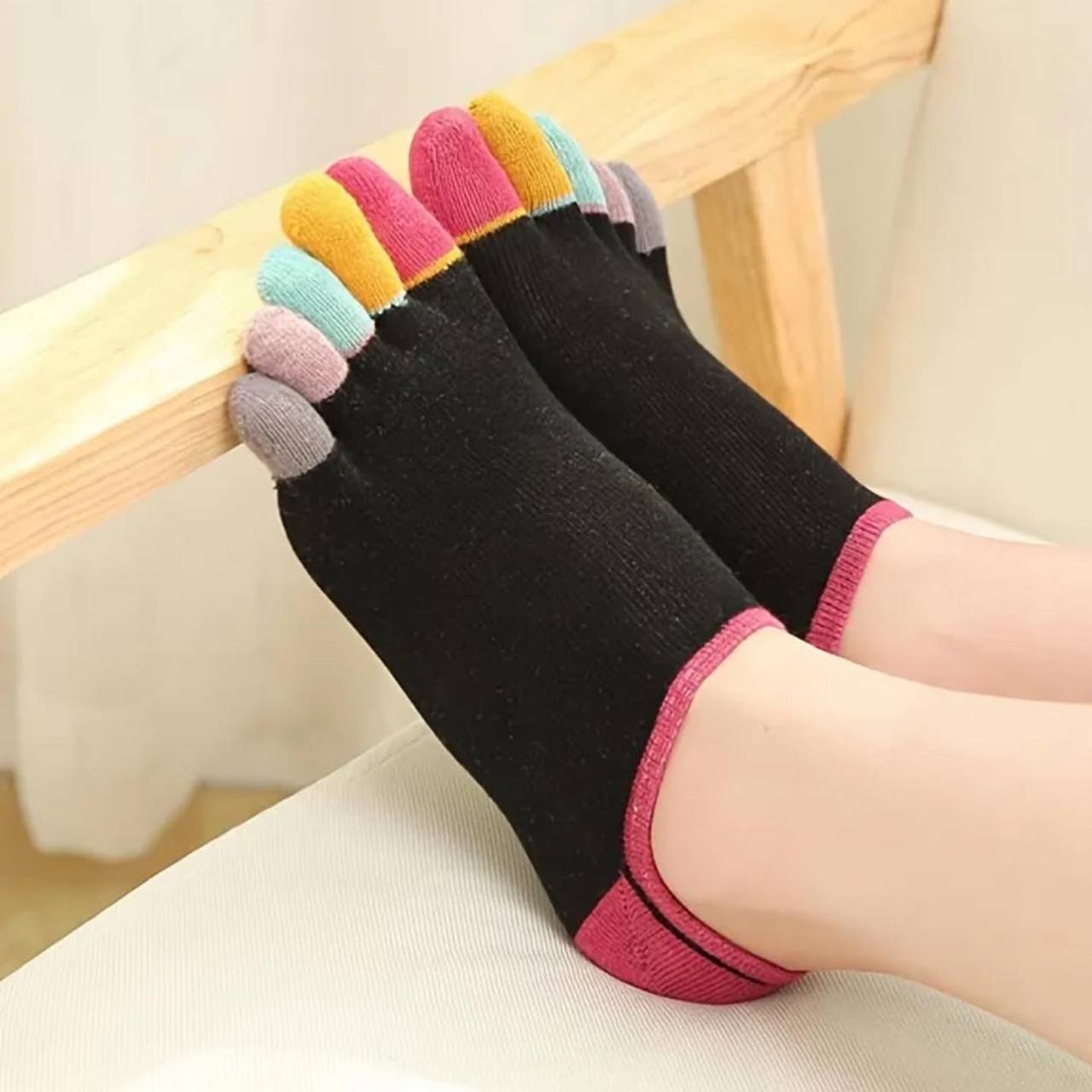 Plain T - Ladies Toe Coloured Socks