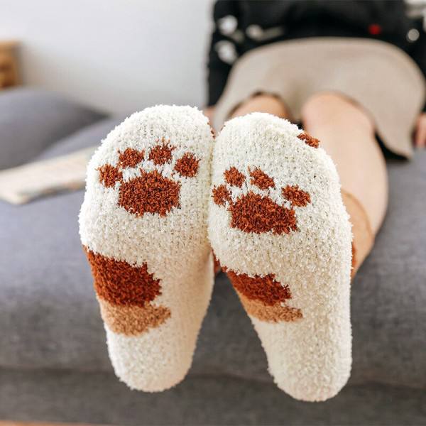 Brown Cat Paws Adult Socks