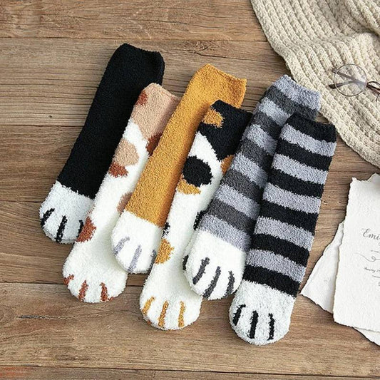 Brown Cat Paws Adult Socks