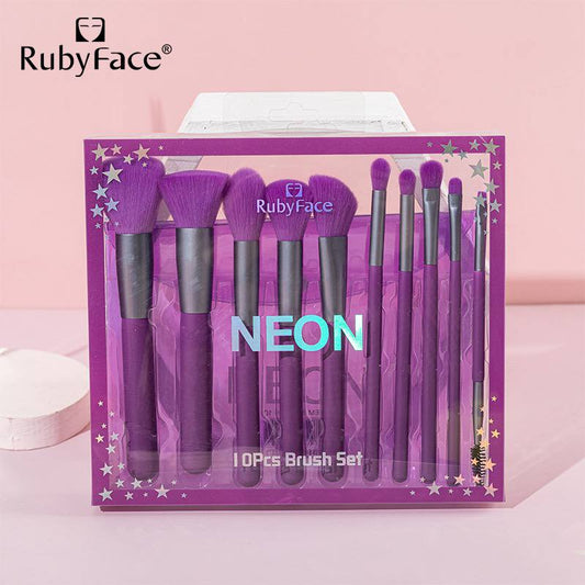 Rubyface Makeup Brushes NEON Set