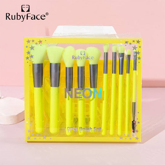 RubyFace Makeup Brushes NEON Set