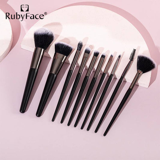 Rubyface Makeup Brushes PRO BLACK