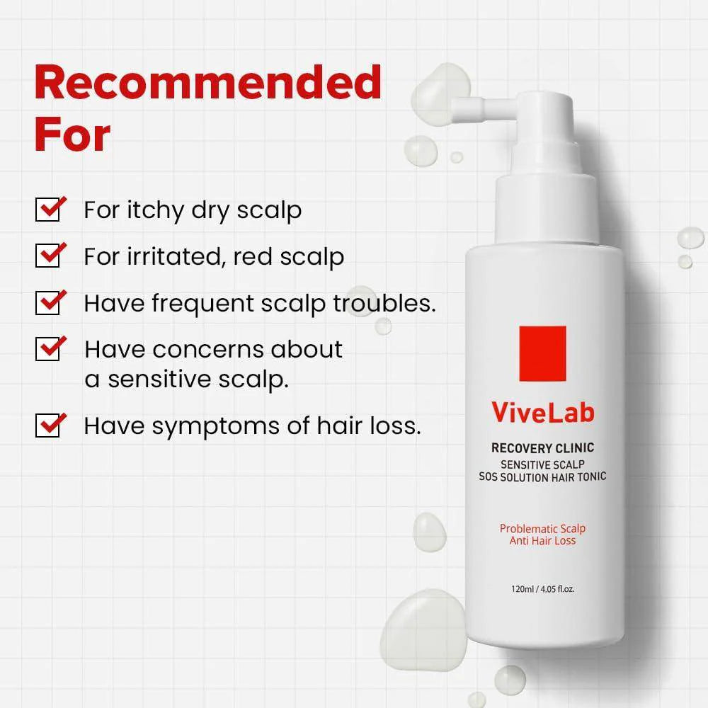 VIVELAB Recovery Clinic Sensitive Scalp SOS Solution Hair Tonic 120ml