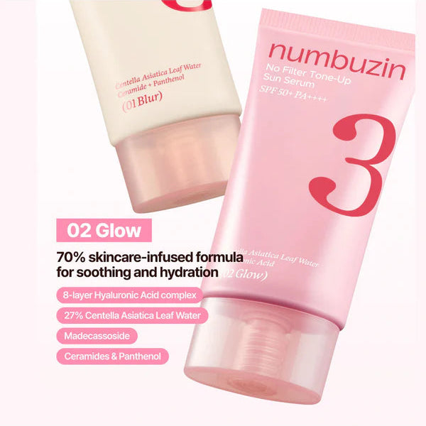 NUMBUZIN No.3 No Filter Tone Up Sun Serum 50ml (2 Variants)
