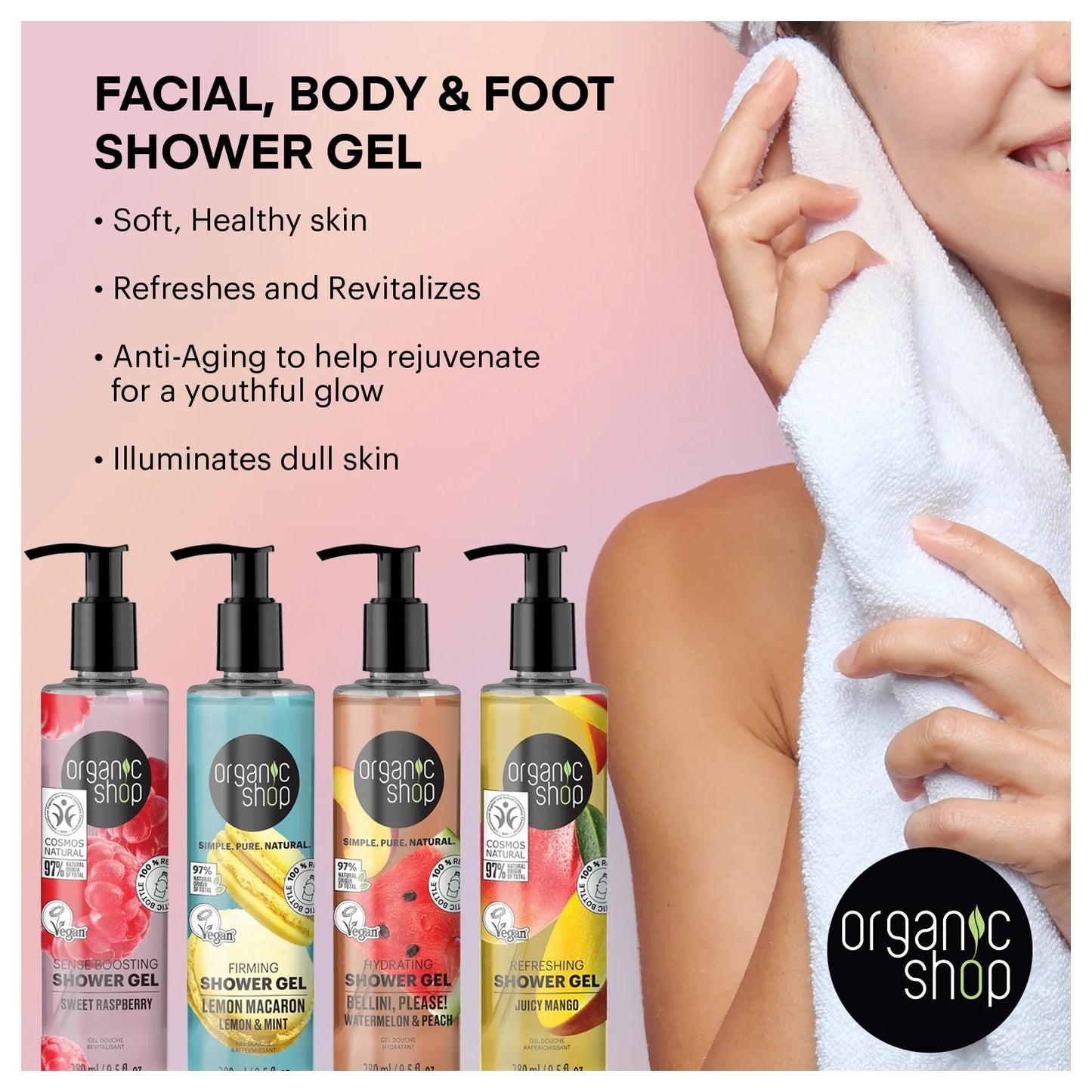 ORGANIC SHOP Firming Shower Gel Lemon Macaron 280ml