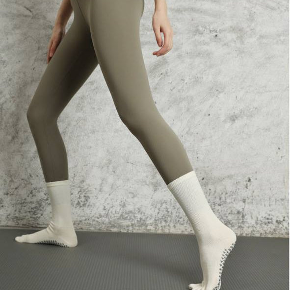 [M] Toes Plain Yoga Pilates Non-Slip Grip Sock for Women