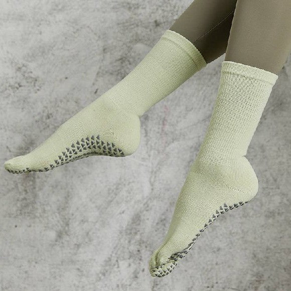 [M] Toes Plain Yoga Pilates Non-Slip Grip Sock for Women