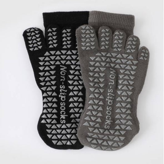 [M] Toes Plain Yoga Pilates Non-Slip Grip Sock for Women