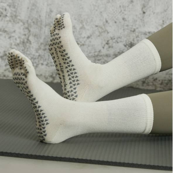[M] Toes Plain Yoga Pilates Non-Slip Grip Sock for Women