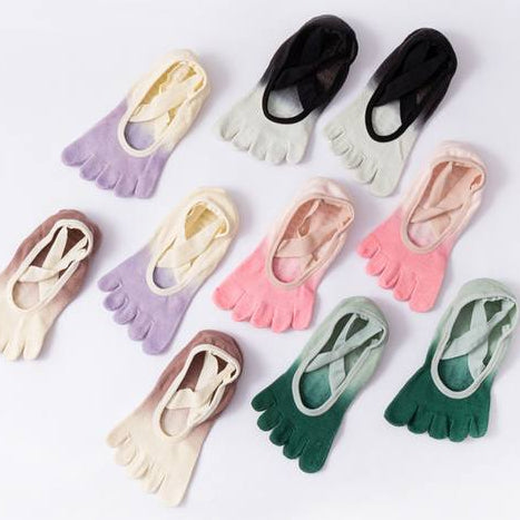 [S] Toes Yoga Pilates Non-Slip Grip Sock for Women