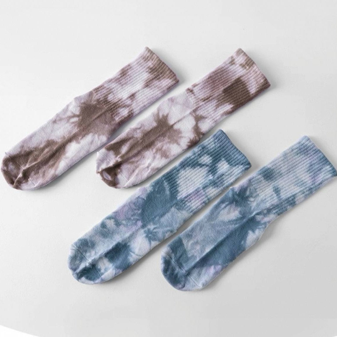 [M] Tie Dye Colored Yoga Pilates Non-Slip Grip Sock