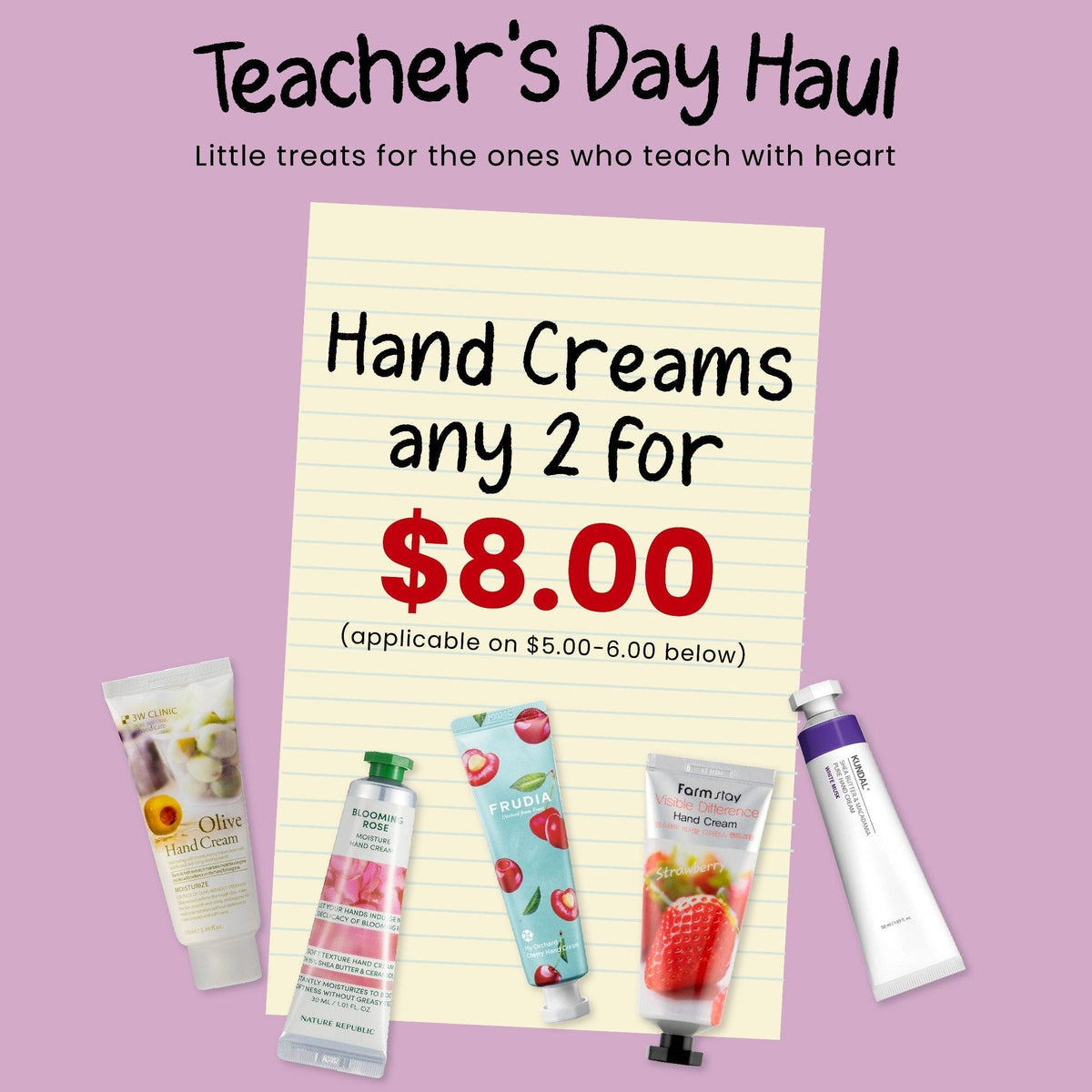 2 for $8.00 hand cream set