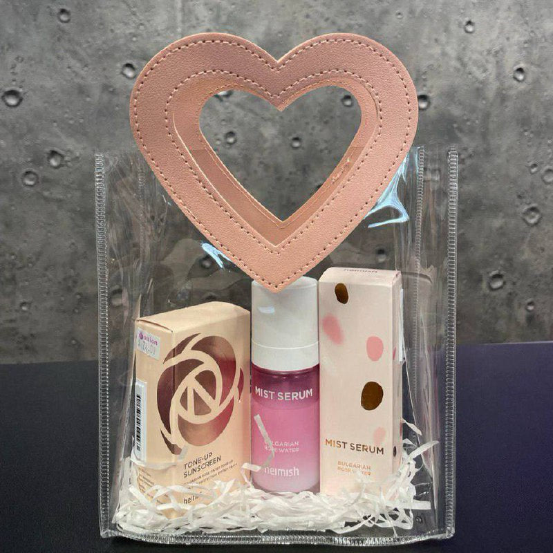 GIFT BOX - Pink Heart Clear PVC Bag