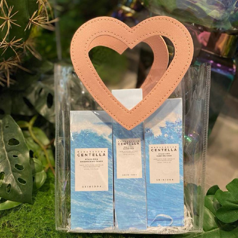 GIFT BOX - Pink Heart Clear PVC Bag