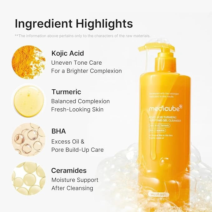 MEDICUBE Kojic Acid Turmeric Purifying Cleanser 500ml