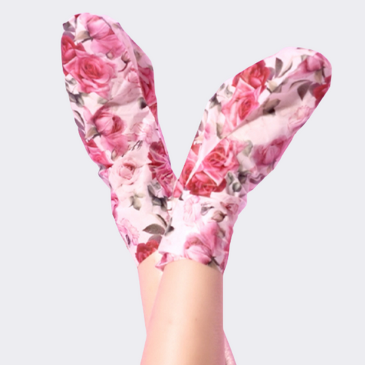 Rose petal satin foot mask