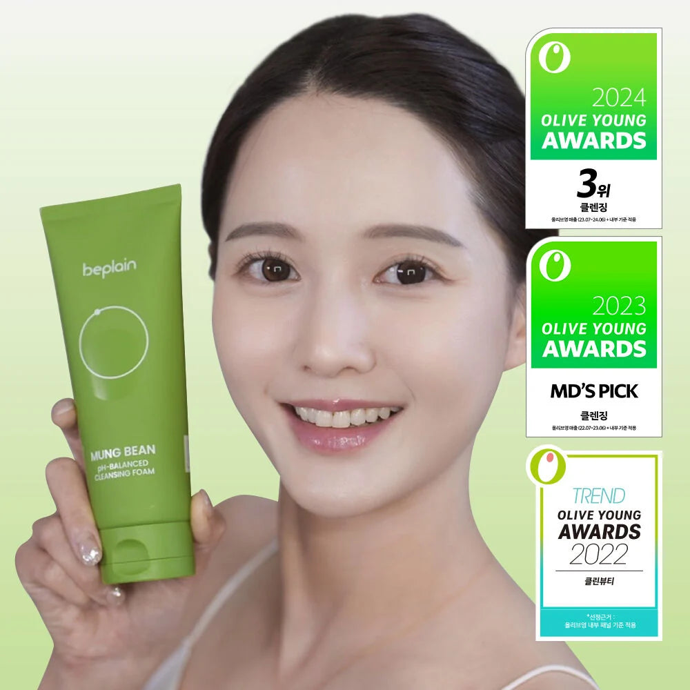 BEPLAIN Mung Bean PH Balanced Cleansing Foam (2 sizes)