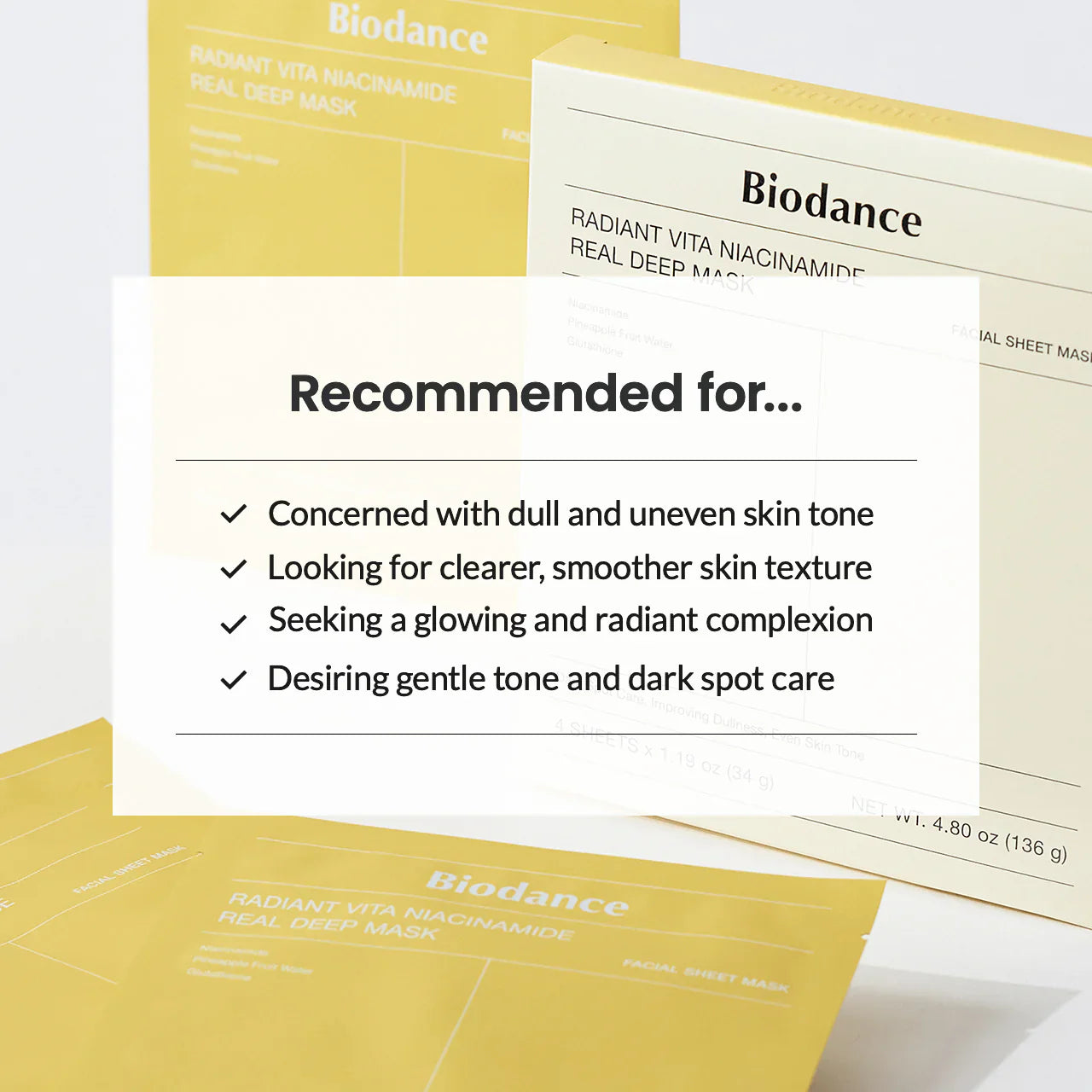 BIODANCE Radiant Vita Niacinamide Real Deep Mask (1 EA)
