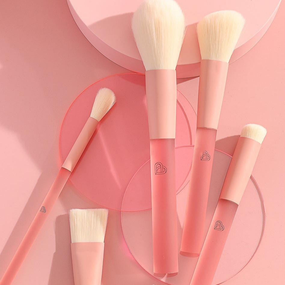 BLJ Brush Set With Cylinder Pouch (Pink)